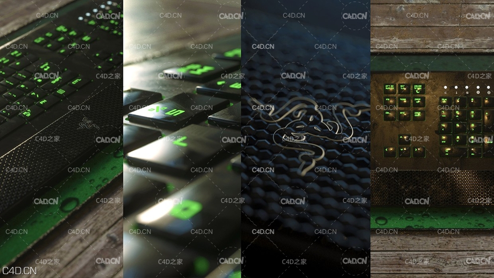 C4D Octane雷蛇键盘模型 Razer Deathstalker
