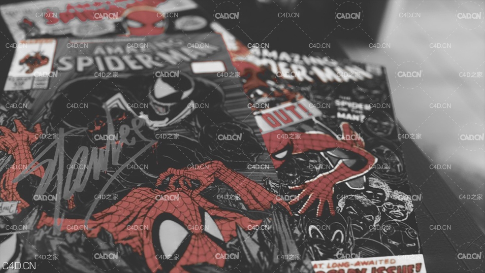 C4D Octane Render桌子上的书本杂志渲染模型 Comic Scene - C4D之家 - NNNKgWV1dS.jpg