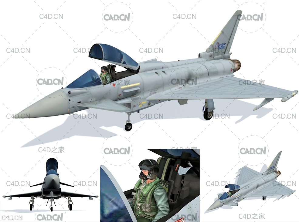 台风战斗机C4D模型 Eurofighter 2000 - C4D之家 - EF20002.jpg