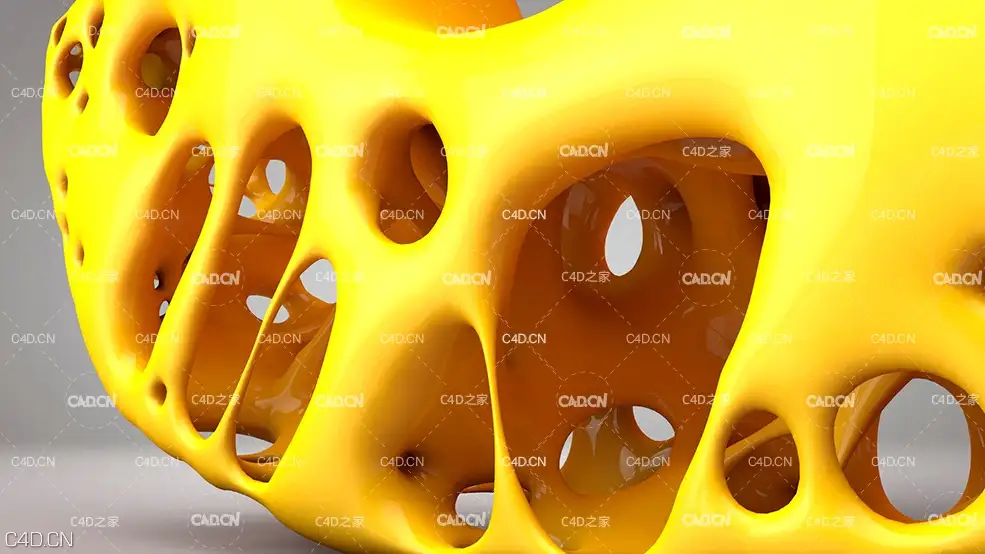 C4D镂空腐蚀文字动画 VORONOI FRACTURE