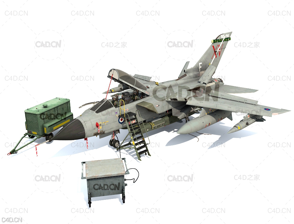 海湾战争英军狂风 TornadoGR1战斗机模型 英国狂风战斗机模型 - C4D之家 - 0.jpg
