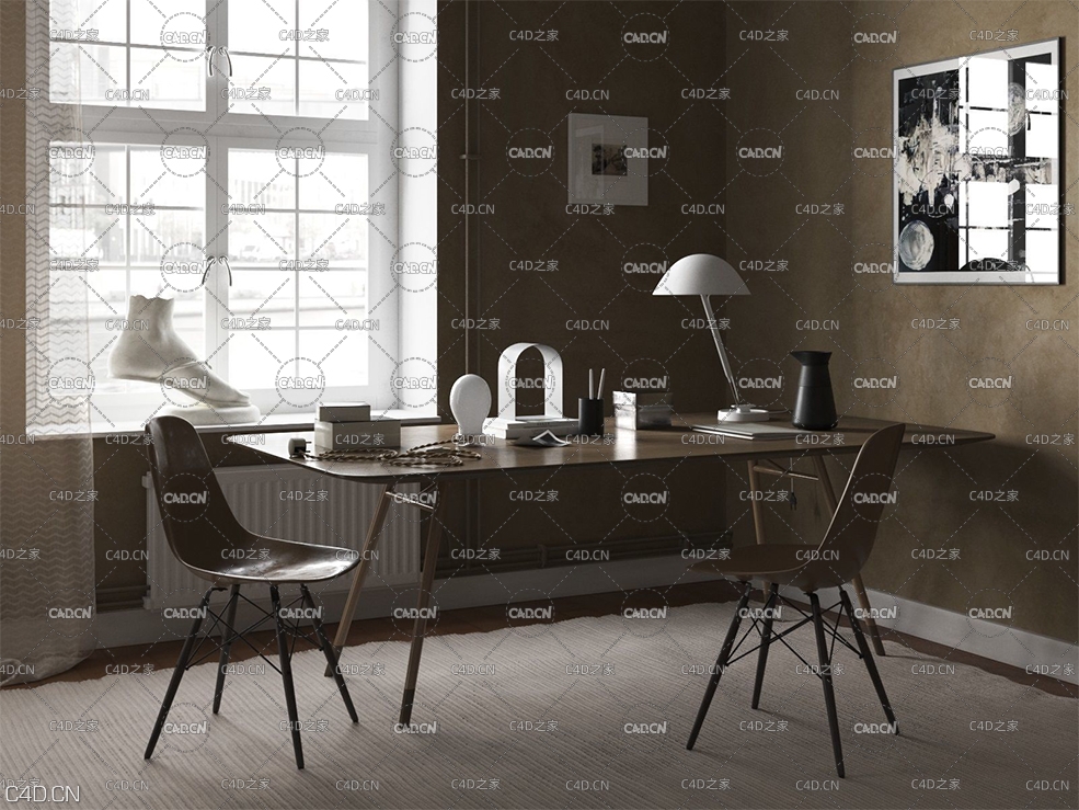 C4D室内模型渲染：书房书桌 Study - C4D之家 - beinspiration-120-3d-model-max--obj-mtl-fbx-c4d.jpg