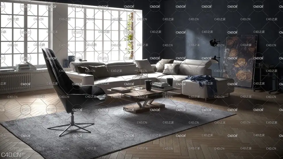 C4D室内模型渲染：客厅 living room - C4D之家 - beinspiration-111-3d-model-max--obj-mtl-fbx-c4d.jpg