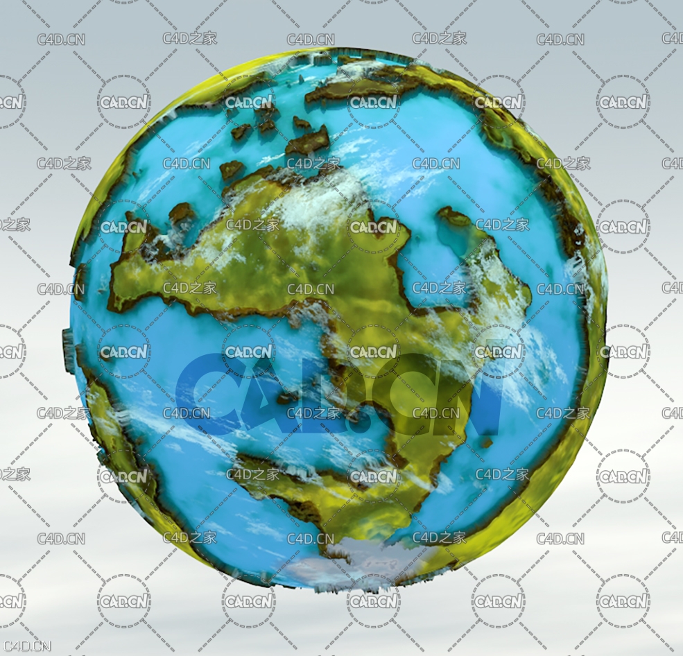 C4D立体地球模型 Delta