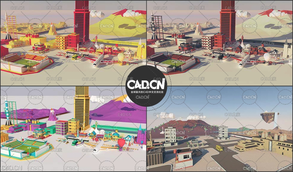 83套C4D低多边形汽车/楼房/飞机/建筑/城市生活场景预设合集 - C4D之家 - 204206k46u42ghe4bw4ui1.jpg