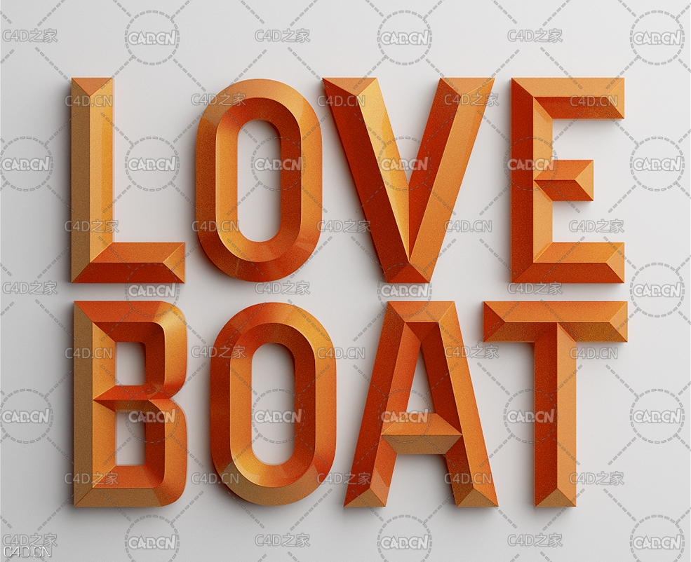 26个字母立体雕刻文字C4D工程文件 3D TYPEFACE