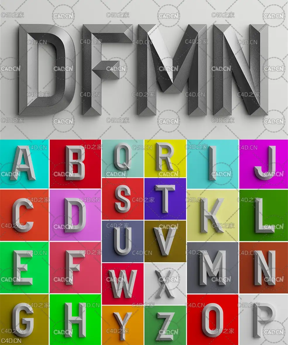26个字母立体雕刻文字C4D工程文件 3D TYPEFACE - C4D之家 - 232401a4c848sccggcd8c4.jpg