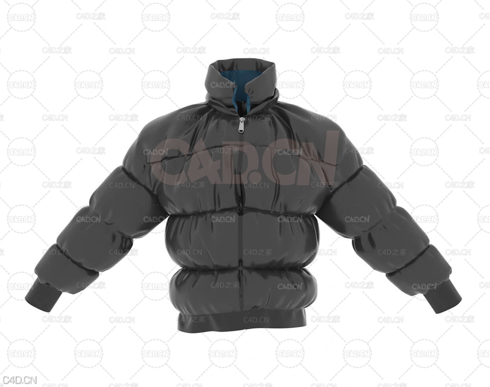 黑色羽绒服C4D模型 Cinema 4D 3D Model Puffer Down Jacket - C4D之家 - Free-Cinema-4D-3D-Model-Puff-Down-Jacket.jpg