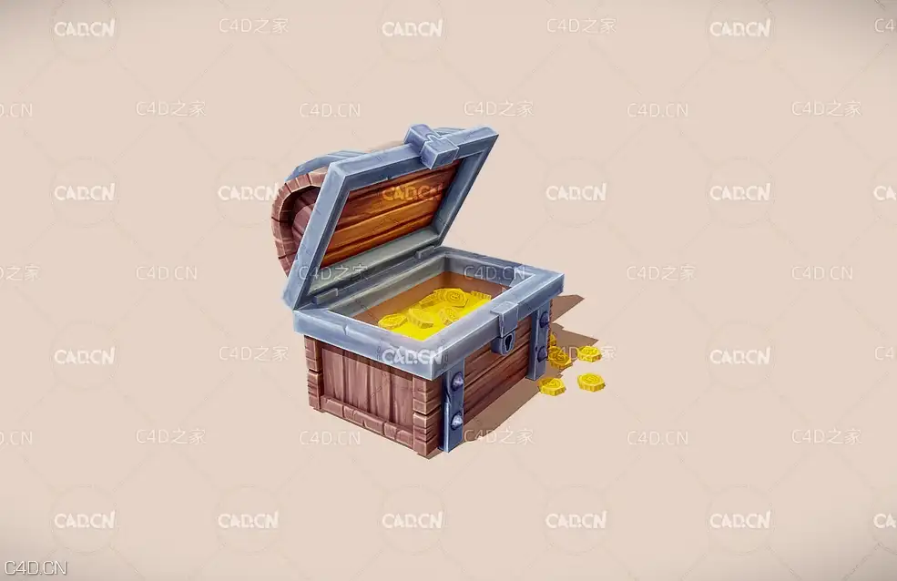 卡通宝箱C4D模型 Treasure Chest - C4D之家 - Untitled-1.jpg
