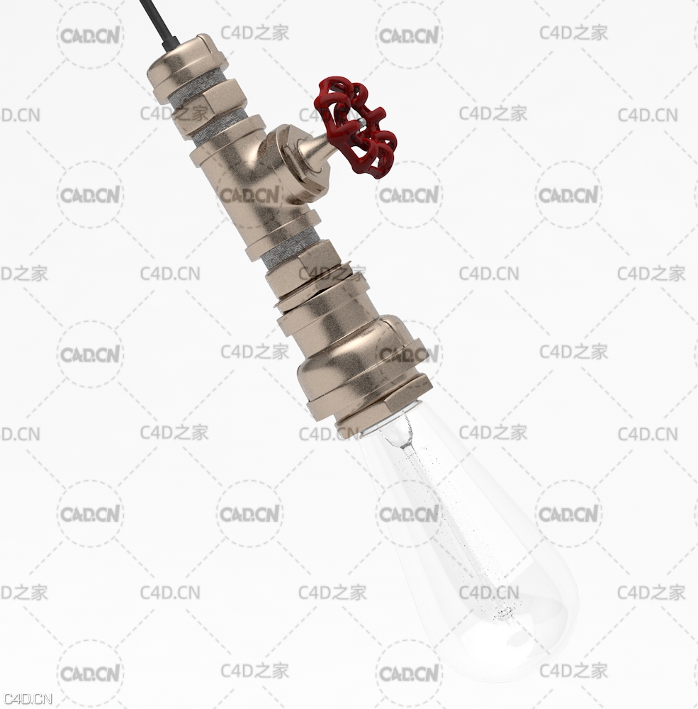 水管金属吊灯C4D模型 Metal Light - C4D之家 - 2.jpg