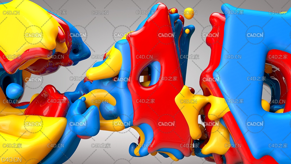 C4D融化文字 Cinema 4D R20 Create Your Colorfull Title Beginner