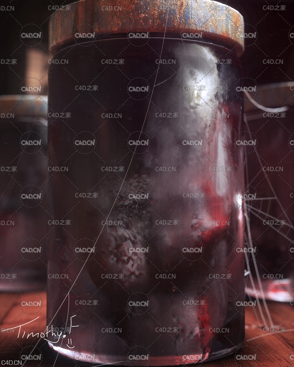 罐子里的手C4D模型 Jar