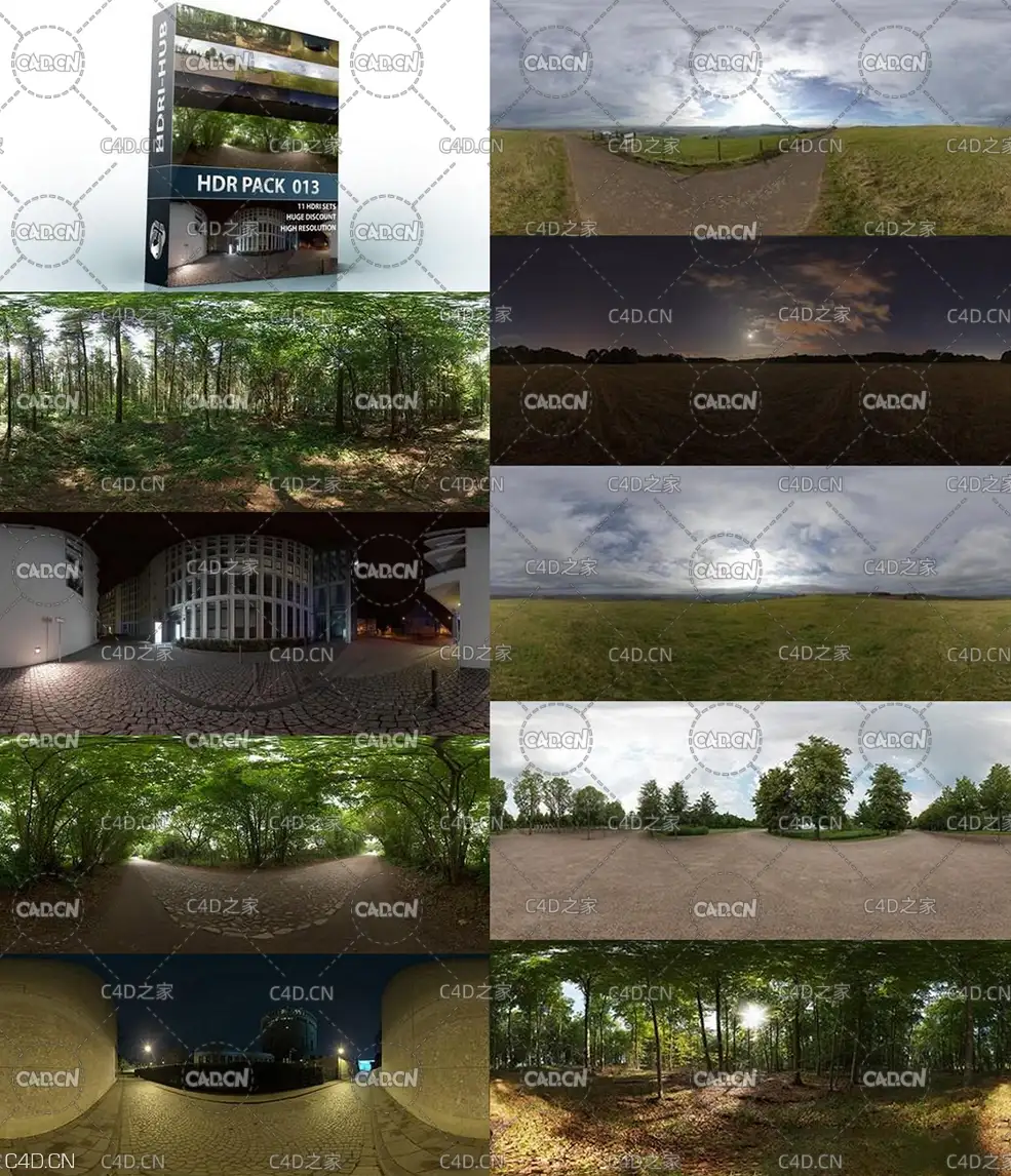 城市夜色 草地 户外HDRI环境贴图合集 HDRI Hub – HDR Pack 013
