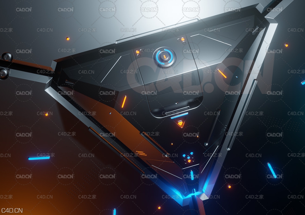 科幻机甲C4D模型 tris