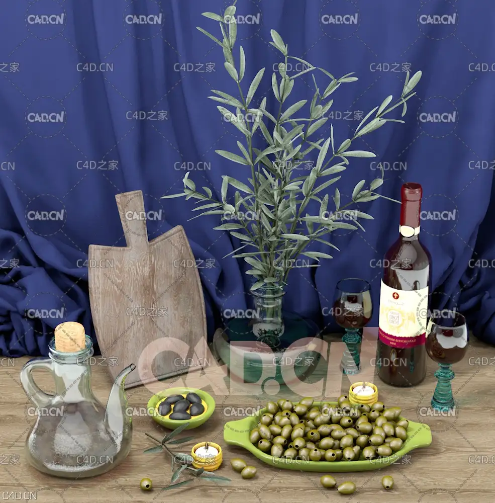 餐桌食品拍摄布景C4D模型 - C4D之家 - C4D.jpg