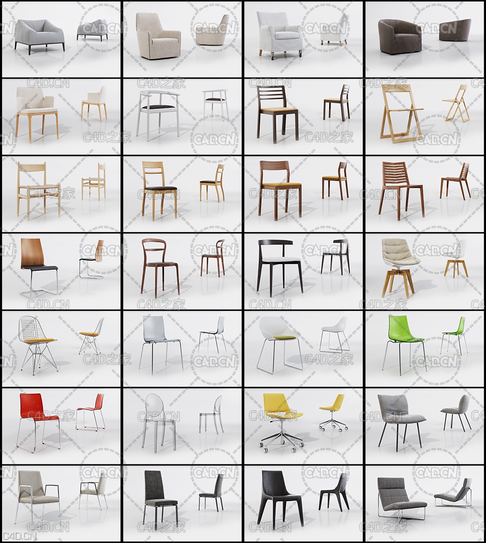 80个现代时尚家具C4D模型合集（椅子/沙发）3D Seating Furniture Office Full - C4D之家 - 2-2.jpg