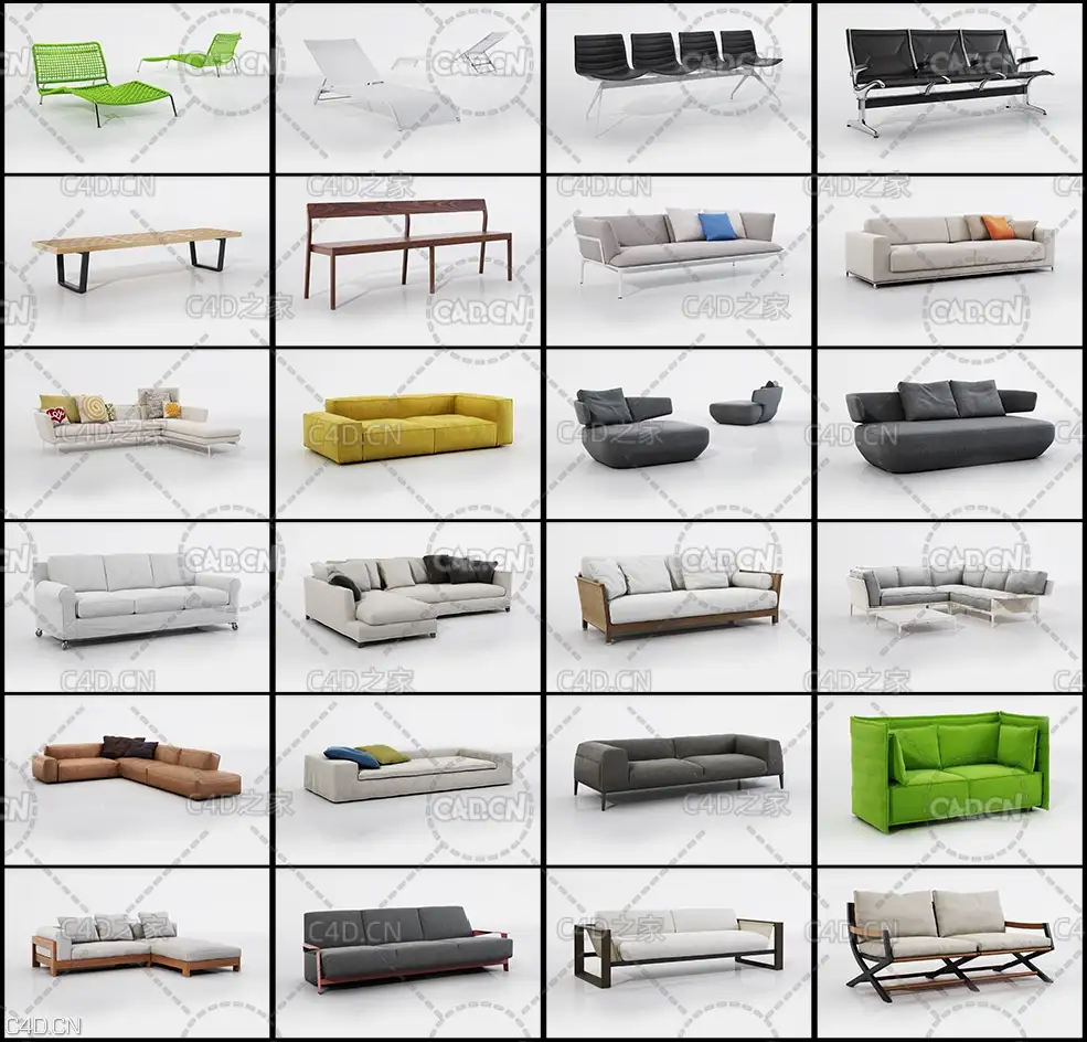 80个现代时尚家具C4D模型合集（椅子/沙发）3D Seating Furniture Office Full - C4D之家 - 2-3.jpg