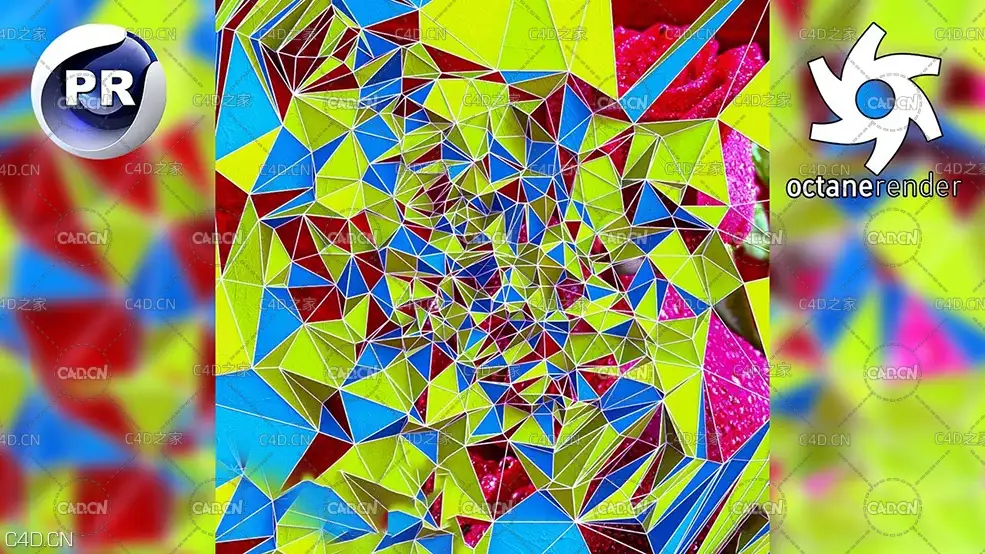 C4D制作三角面图形教程 TRIANGULATED MOSAIC (Cinema 4D Tutorial)