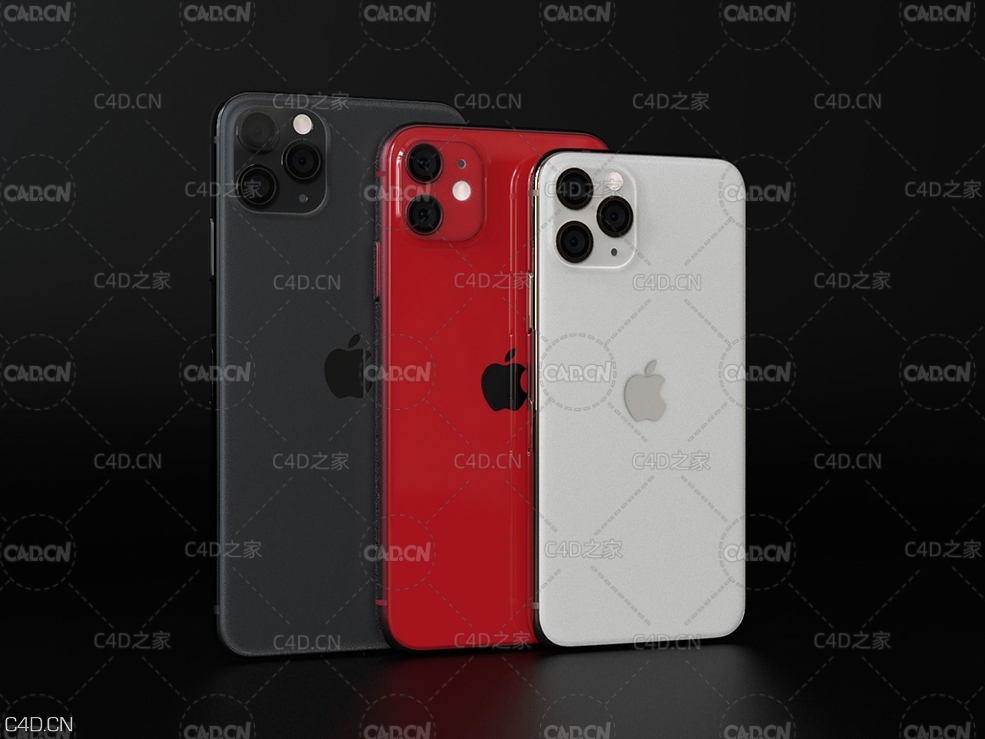 苹果手机C4D模型 iPhone 11 ALL Bundle All Colors - 3D models - C4D之家 - iphone-11-and-11-pro-and-11-pro-max-all-official-colors-bundle-3d-model-low-poly.jpg