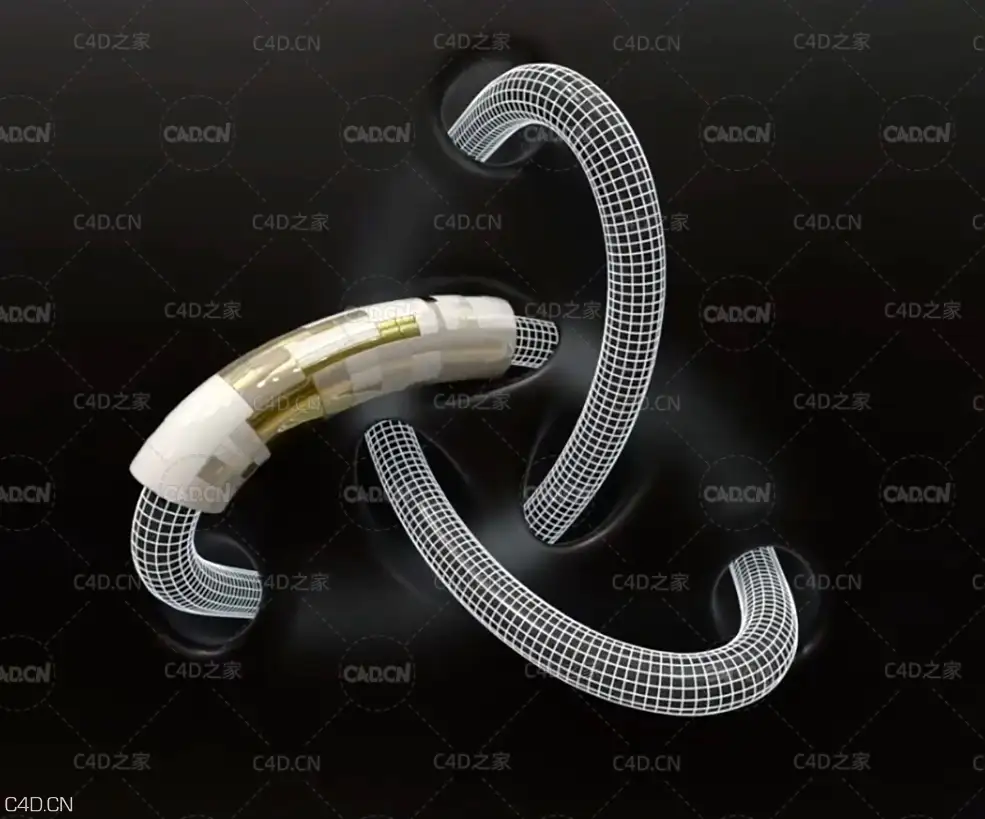 C4D利用样条线滑动公式制作循环穿梭的场景动画