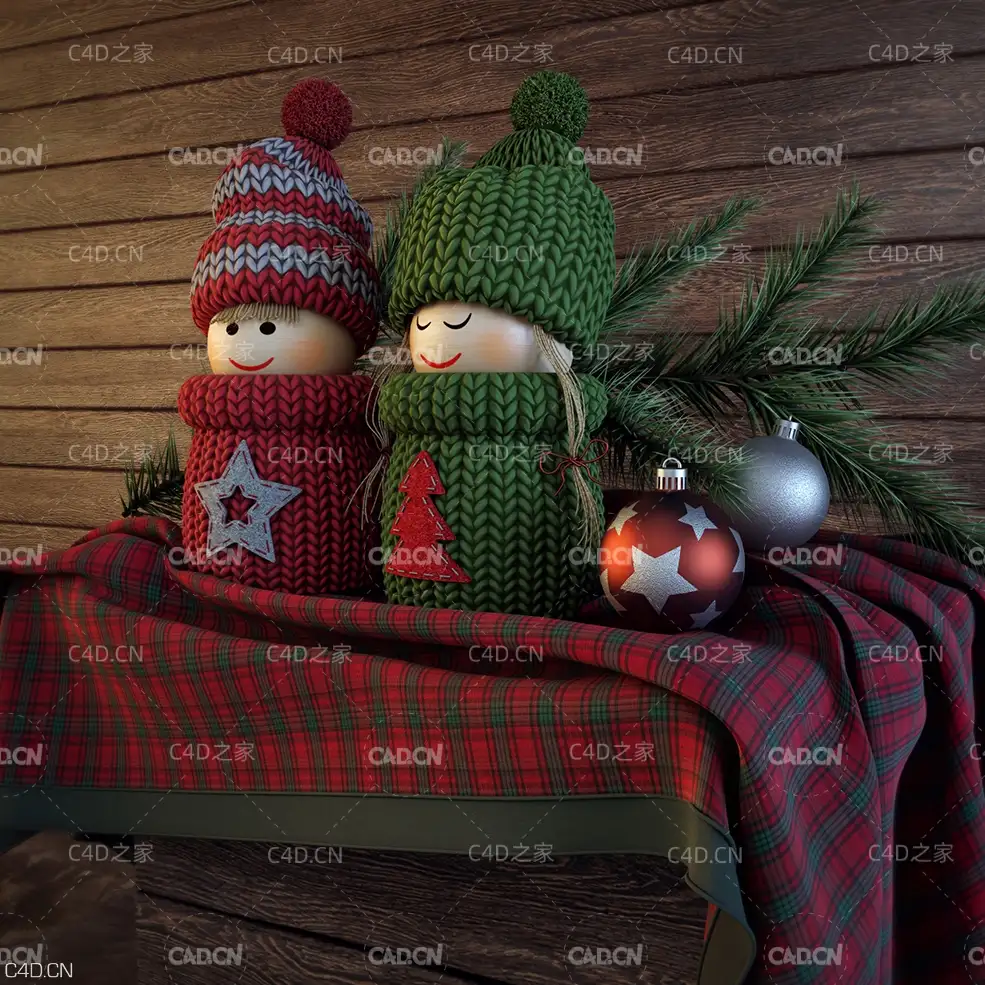 圣诞节 新年玩偶C4D模型 New year doll - C4D之家 - 1.jpg