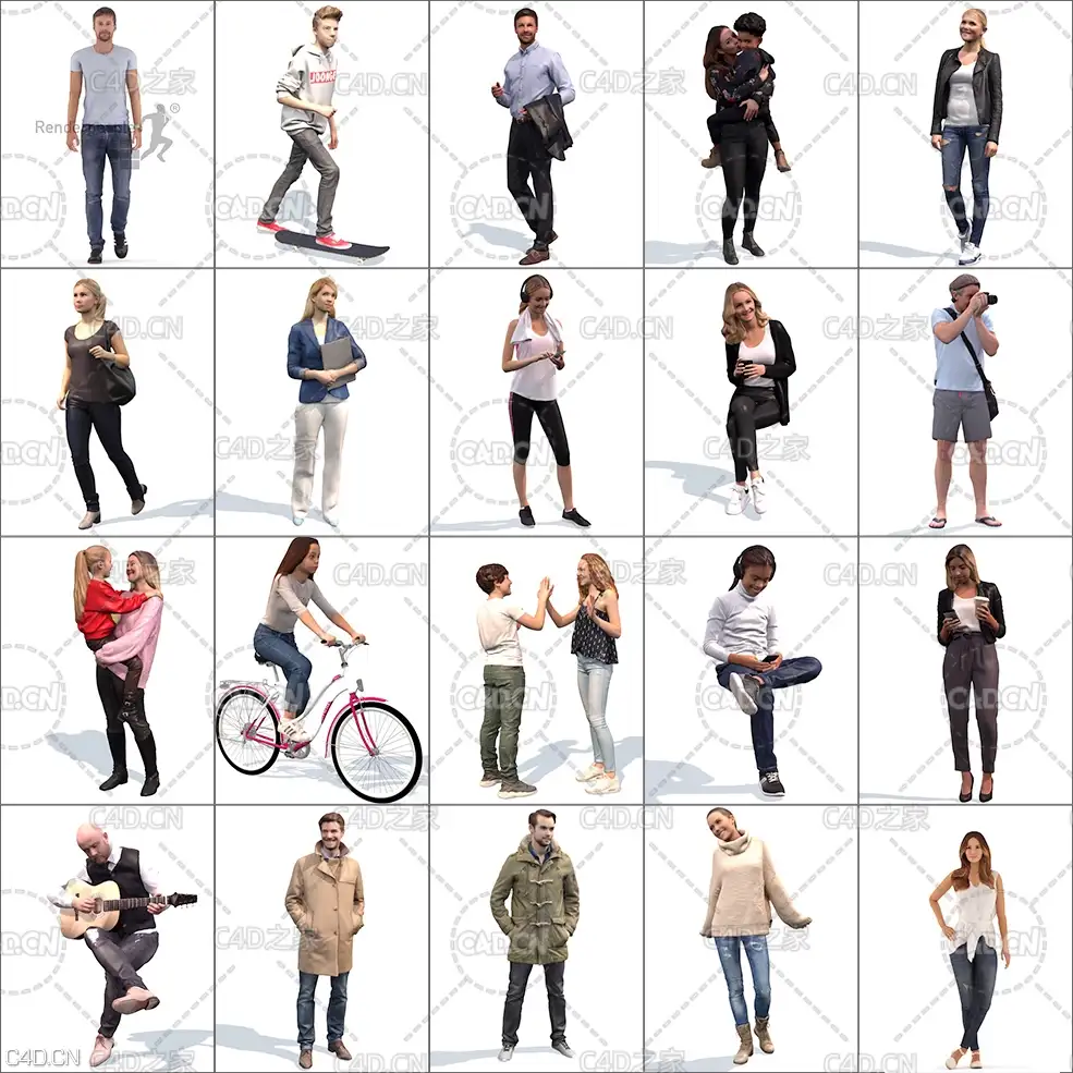 20个国外现代人物3D扫描模型合集 Render People Casual - C4D之家 - 1.jpg