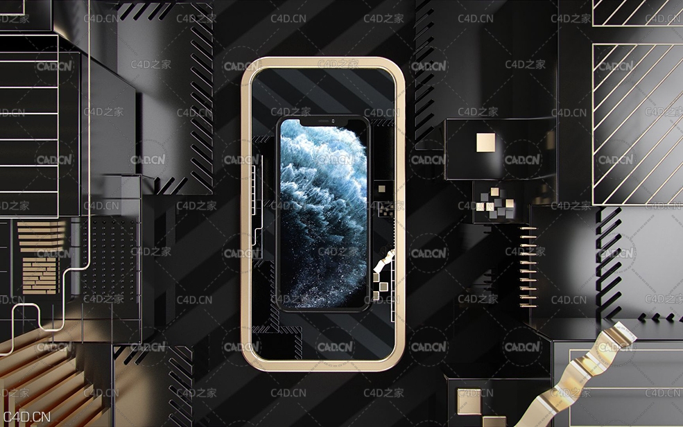 苹果手机iPhone 11 Pro手机产品展示动画C4D工程（杨帆原创作品）