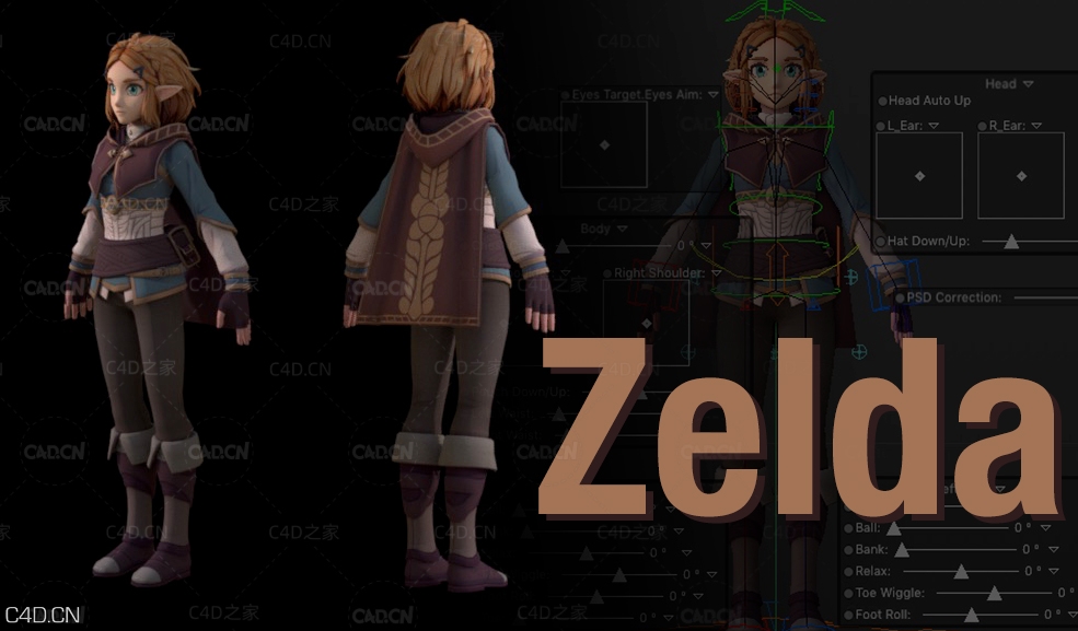 塞尔达公主的C4D角色装配 Zelda C4D Rigging - C4D之家 - 屏幕快照-2019-12-22-下午1.26.50.jpg