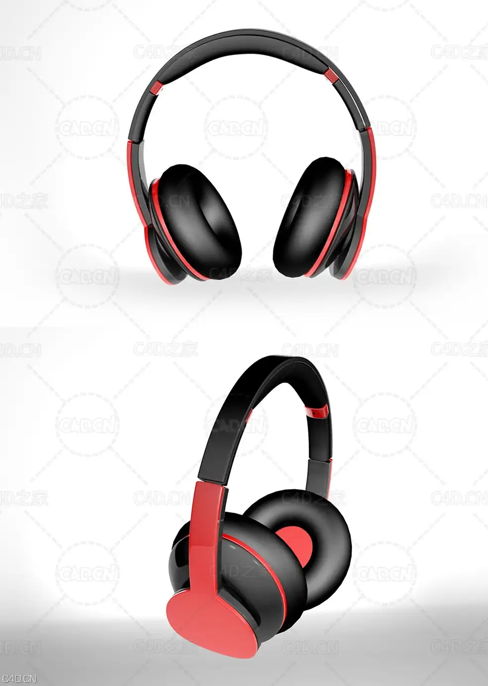 C4D头戴式耳机模型 Headset - C4D之家 - 1.jpg