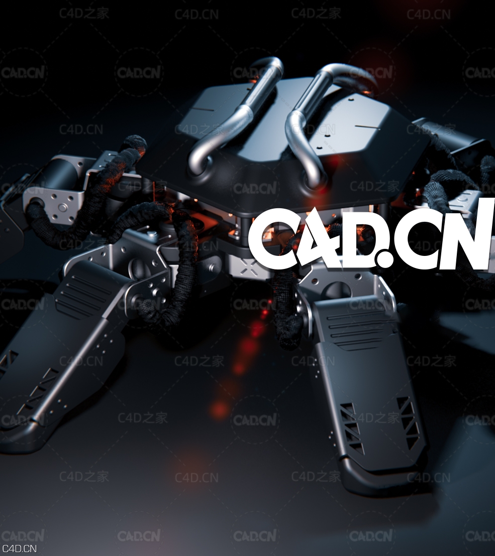 科幻机甲机械机器人C4D模型 crabot