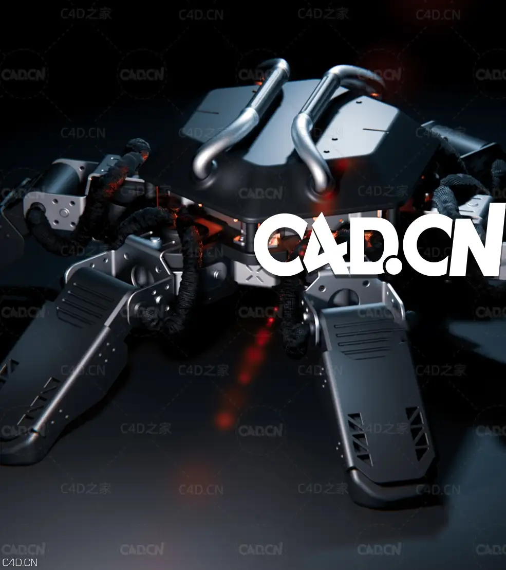 科幻机甲机械机器人C4D模型 crabot