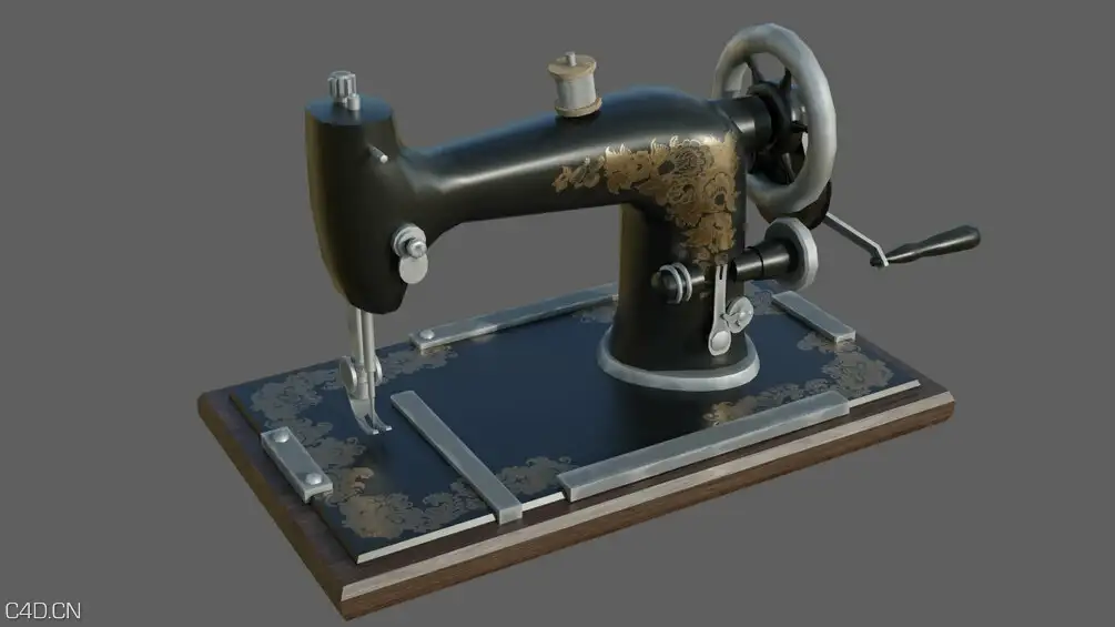 低面复古缝纫机C4D模型 Sewing machine - C4D之家 - cover.jpg
