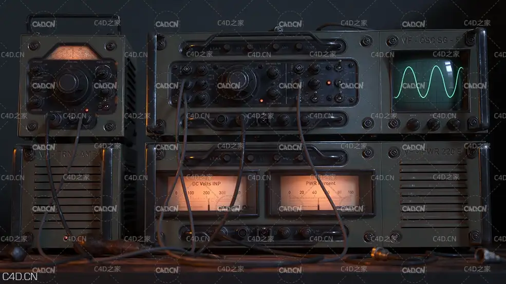 示波器仪器C4D Octane Render模型 GTAPR Meters Raphael Rau - C4D之家 - Meters_Render_01.jpg
