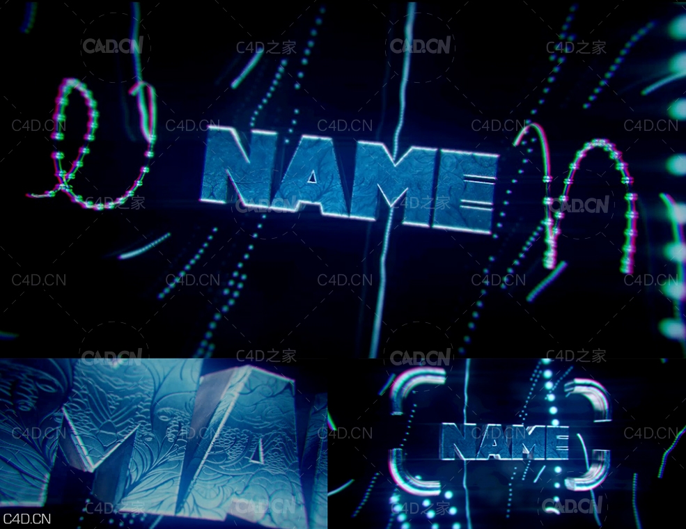 C4D+AE电影标题文字动画模板 Template