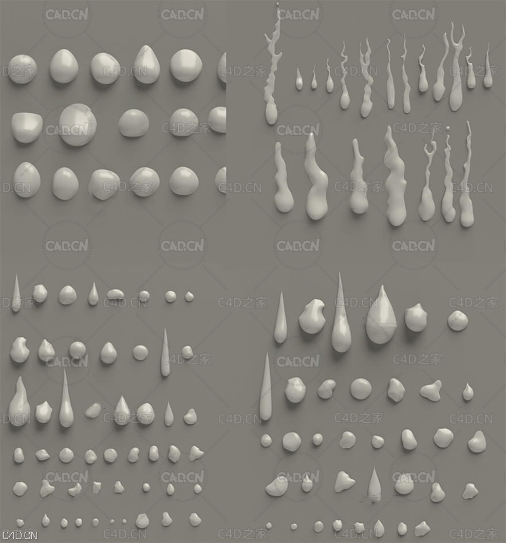 124个水滴水珠模型C4D模型 CGI Condensation Pack by Jirka Krivanek - textures