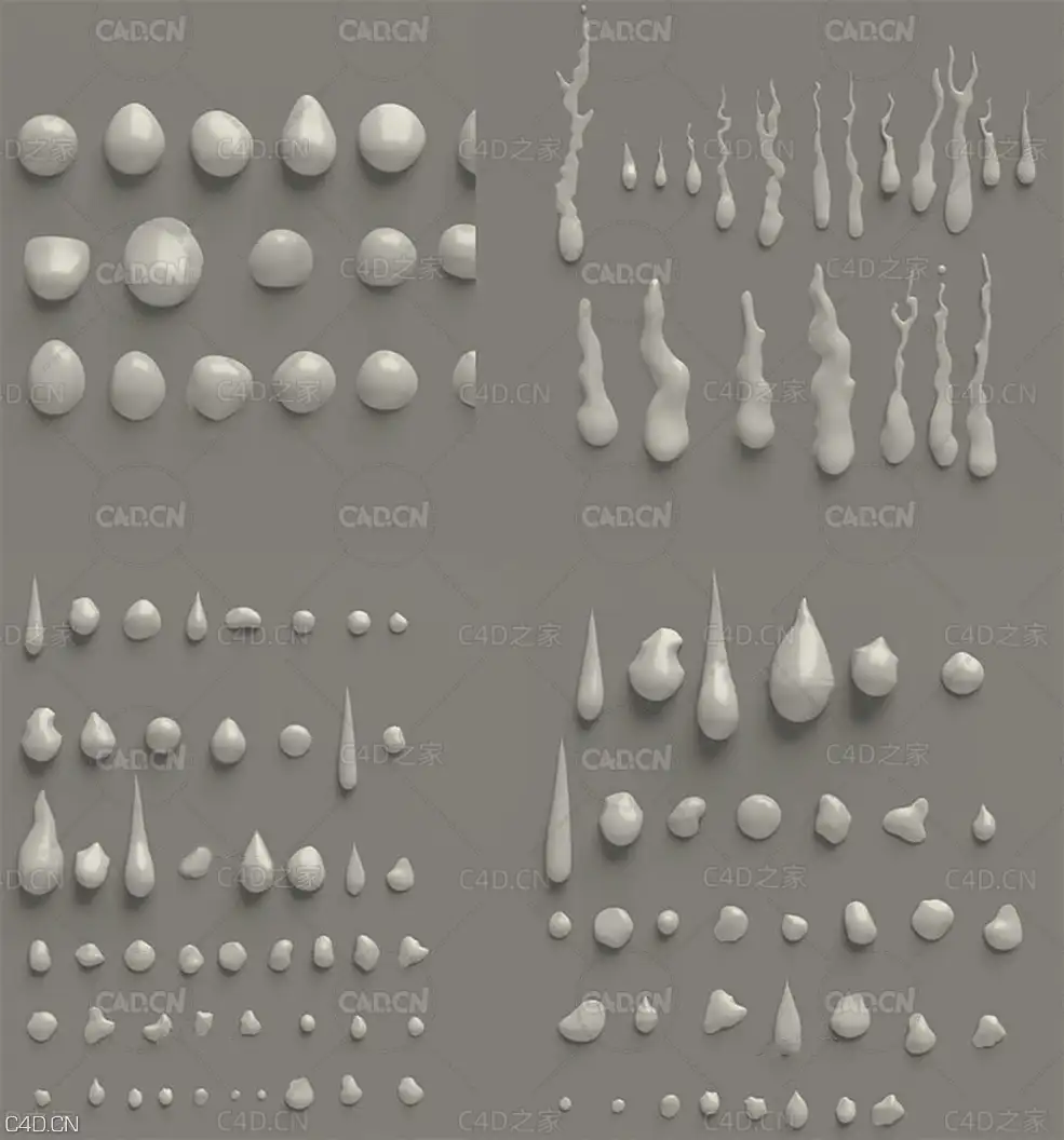 124个水滴水珠模型C4D模型 CGI Condensation Pack by Jirka Krivanek - textures