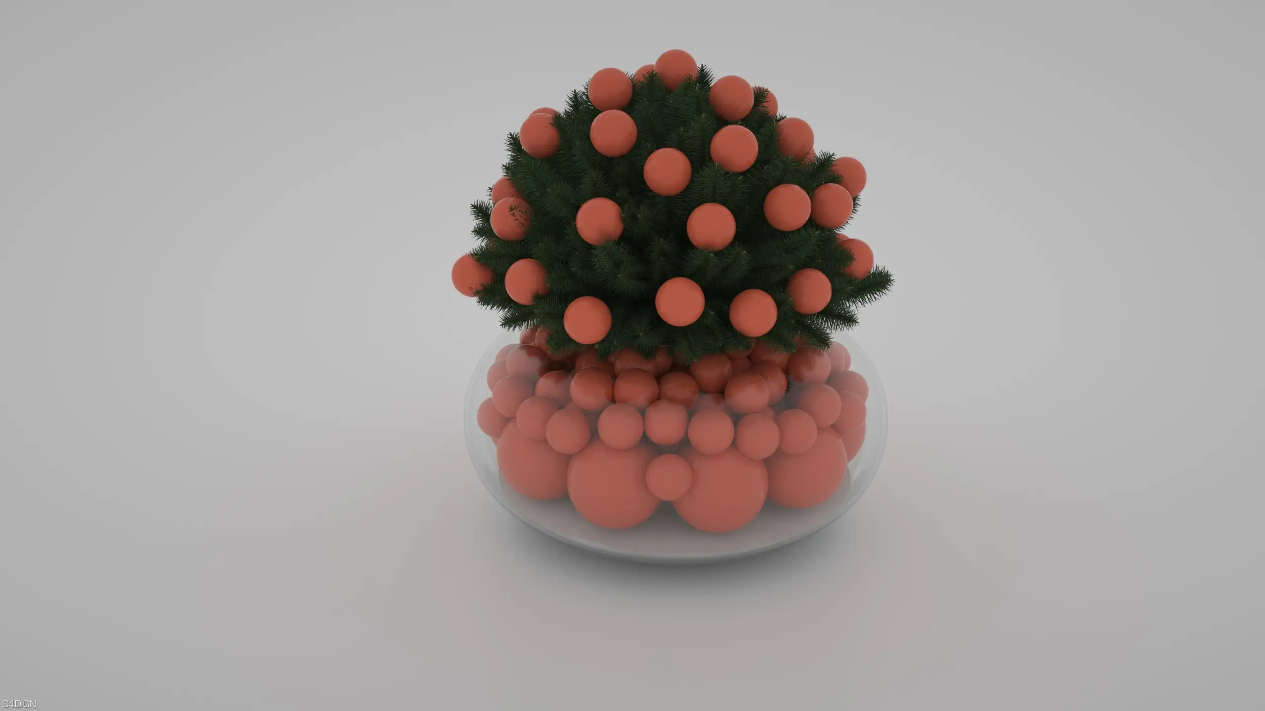 圣诞节花盆装饰摆件 C4D模型 带材质 - C4D之家 - 1.jpg