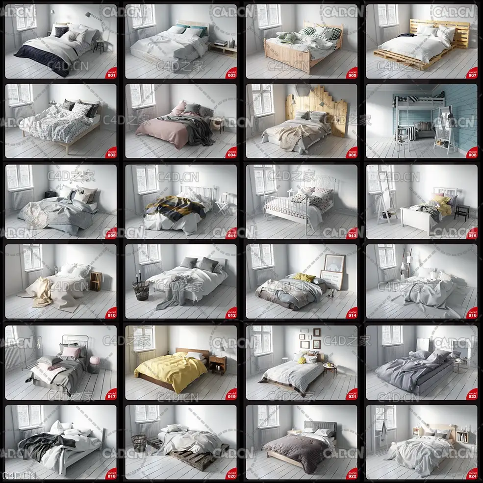 32套卧室床3D模型合集 Evermotion - Archmodels.164 - C4D之家 - 未命名-1.jpg