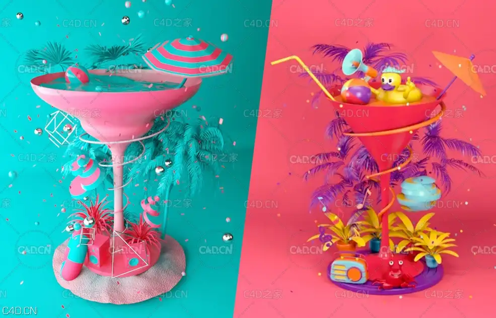 C4D软件中制作一个卡通场景教程 Desarrollo de un proyecto 3D con Cinema 4D