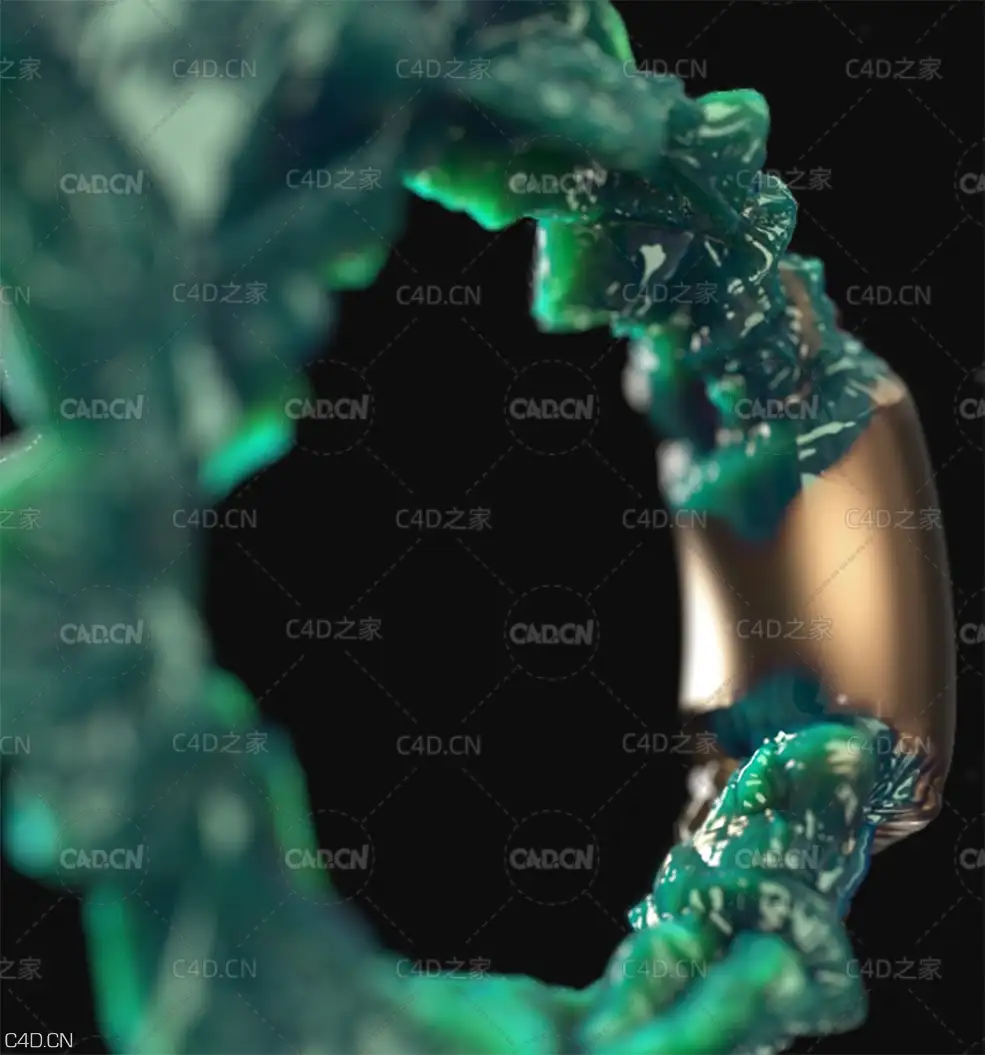 C4D使用用顶点贴图做侵蚀变形效果中文案例教程