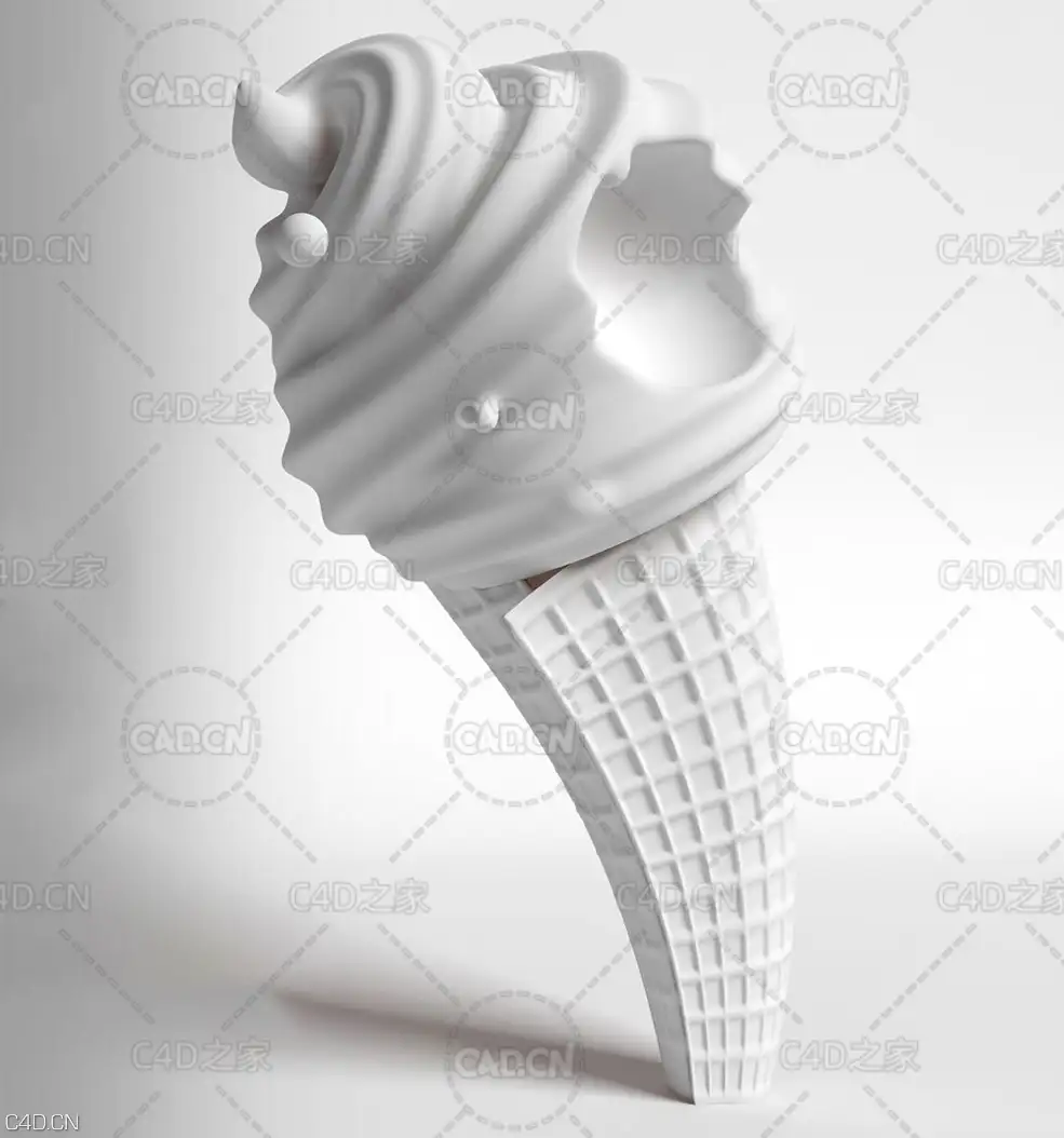 C4D冰激淋建模中文案例教程