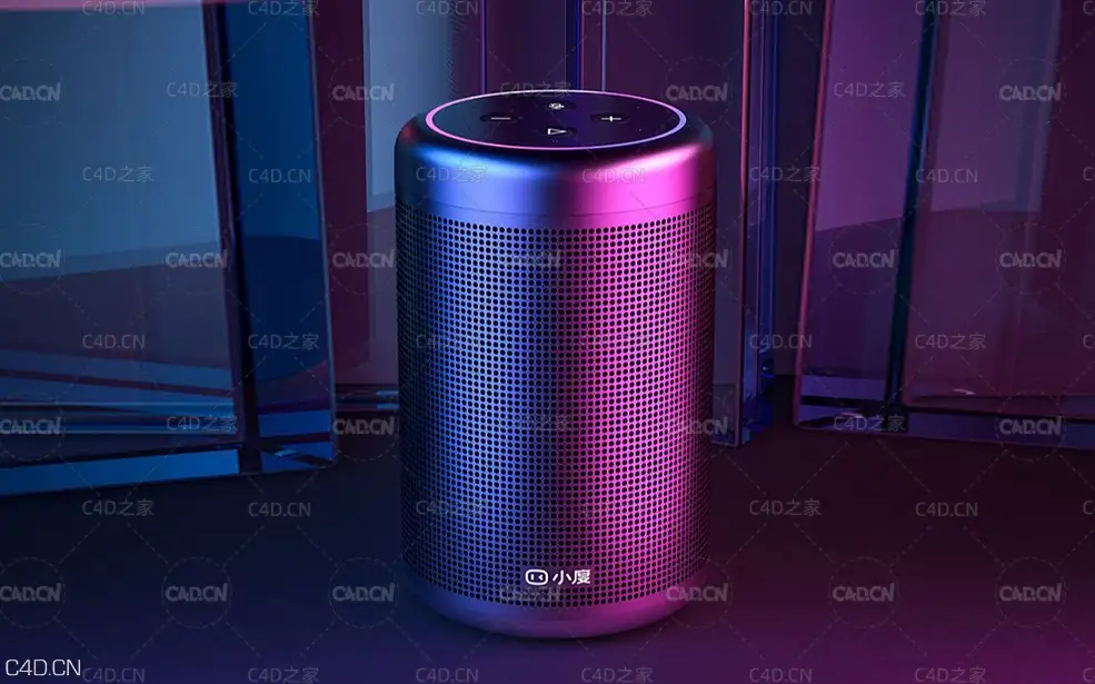 C4D+OC小度音响建模渲染中文案例教程