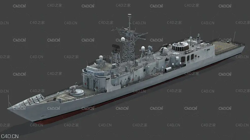 奥利弗·哈泽德·佩里巡洋舰C4D模型 Cgtrader - Oliver Hazard Perry class - C4D之家 - C4D.jpg