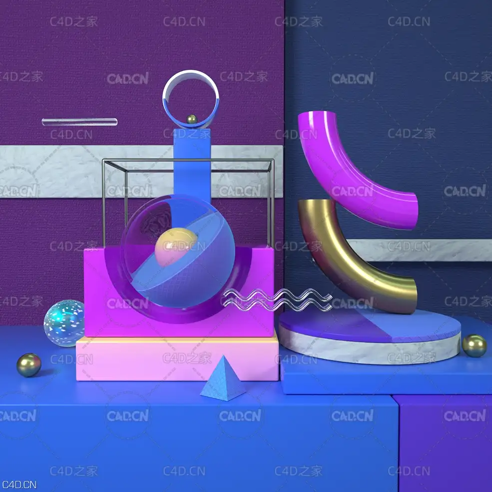 C4D Octane卡通静物场景工程