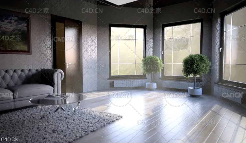 C4D红移渲染器室内场景渲染案例教学