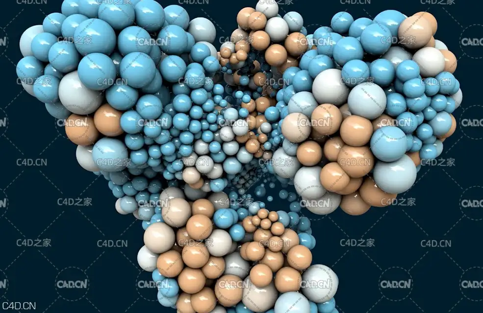 C4D使用动画效果器制作圆球汇聚动画教程