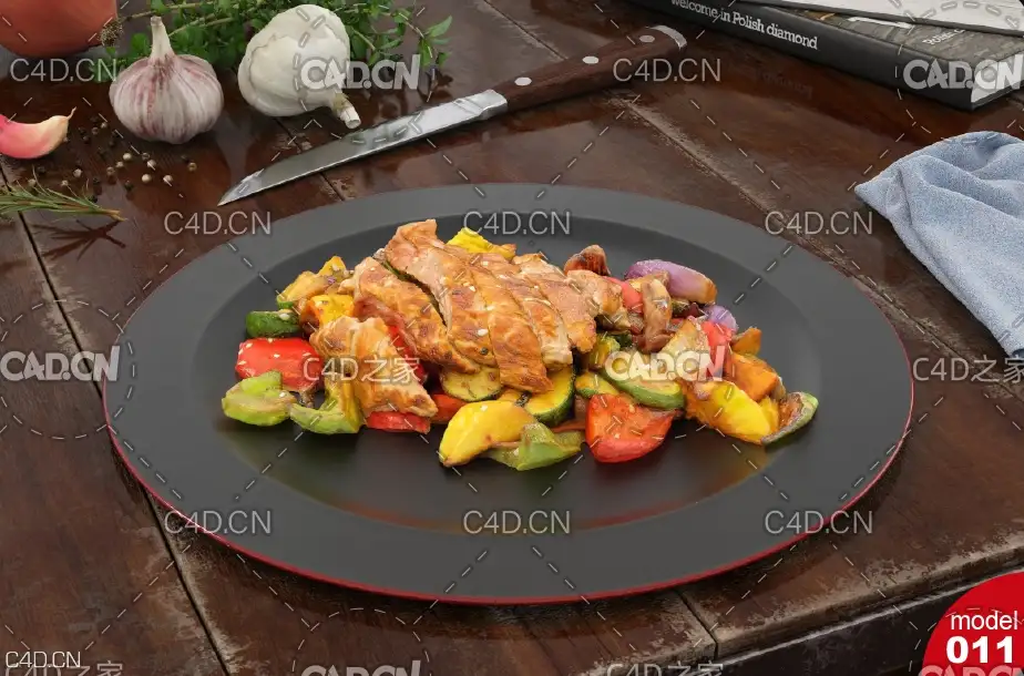西餐：扒羊排C4D模型 Lamb chops - C4D之家 - 170-8_01.jpg