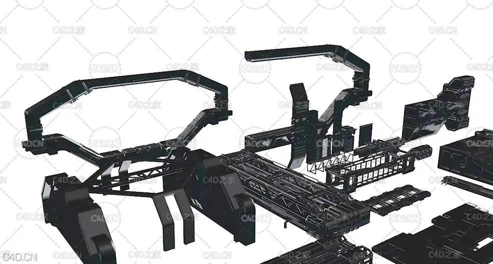 科幻风格的建筑 机械 飞船结构C4D模型合集 Cgtrader - Scifi dressing kitbash - C4D之家 - 屏幕快照-2020-01-15-下午9.59.01.jpg