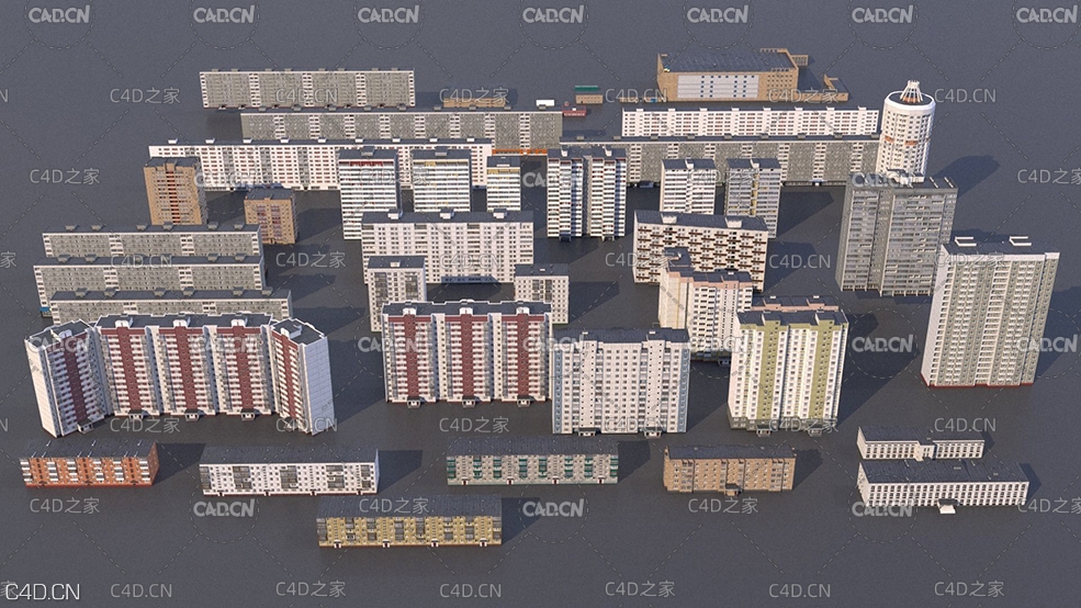 住宅楼 商品房小区居民楼建筑C4D模型 Cgtrader - Russian buildings pack 3D model - C4D之家 - russian-buildings-pack-3d-model-max-obj-mtl-fbx-abc.jpg