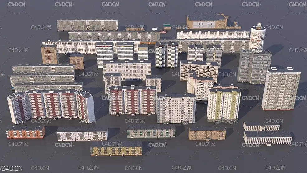 住宅楼 商品房小区居民楼建筑C4D模型 Cgtrader - Russian buildings pack 3D model - C4D之家 - russian-buildings-pack-3d-model-max-obj-mtl-fbx-abc.jpg